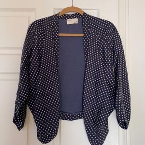 Anthropologie Rutzou Navy 100% Silk Top size 6
